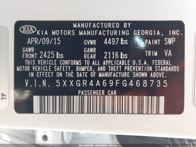 2015 KIA OPTIMA SXL TURBO 照片 9