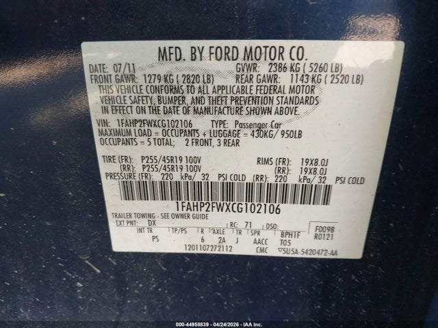 FORD TAURUS LIMITED - 9