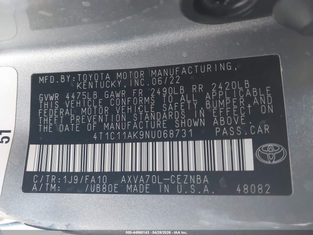 صورة 9 لـ 2022 Toyota CAMRY LE
