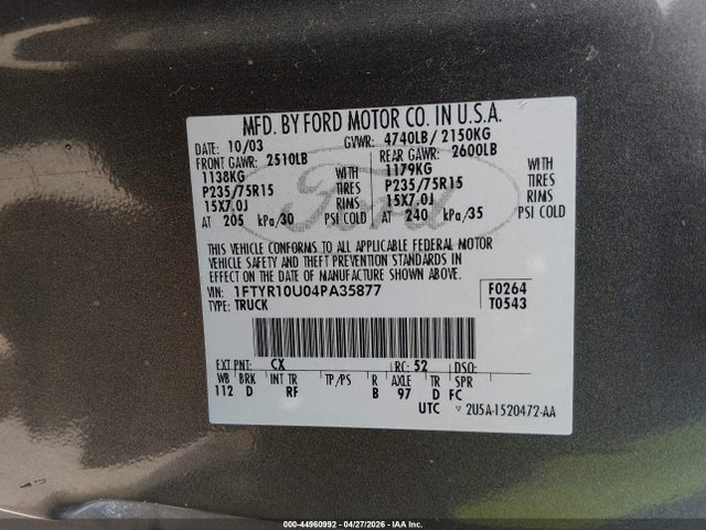 FORD RANGER EDGE/XL/XLT - 9