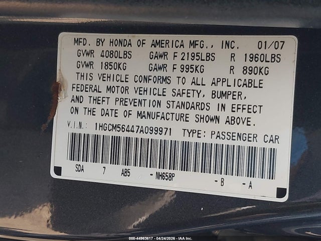 HONDA ACCORD 2.4 LX - 9