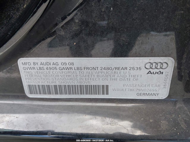2009 AUDI A4 2.0T PREMIUM — фото 9