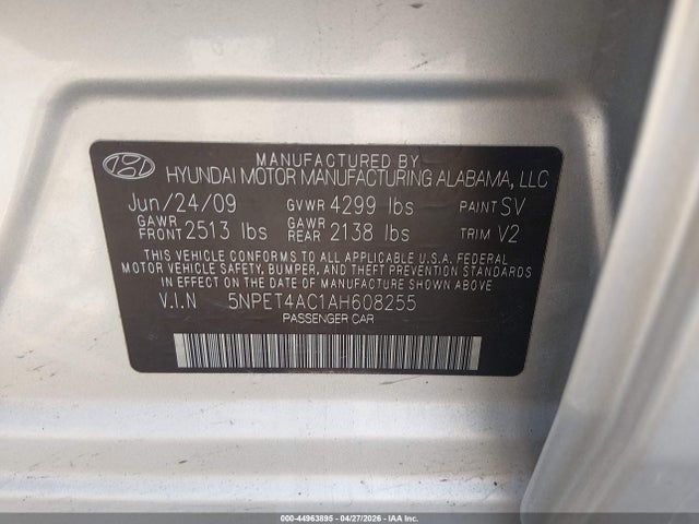 2010 Hyundai SONATA GLS 照片 9
