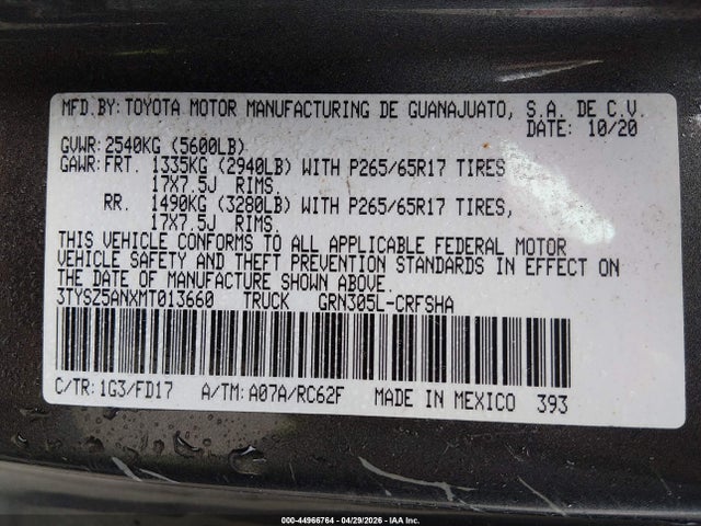 2021 Toyota TACOMA TRD SPORT photo 9