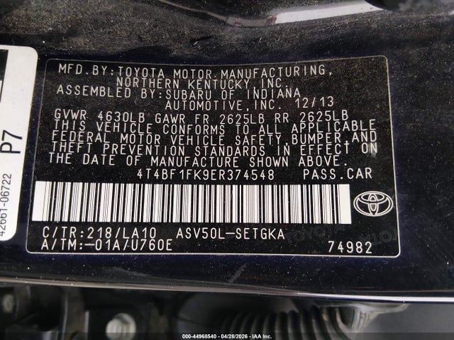 2014 Toyota CAMRY XLE photo 9