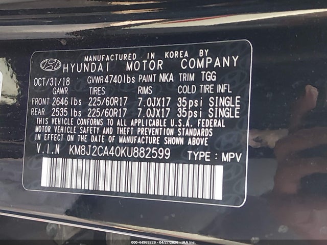 2019 HYUNDAI TUCSON SE 9