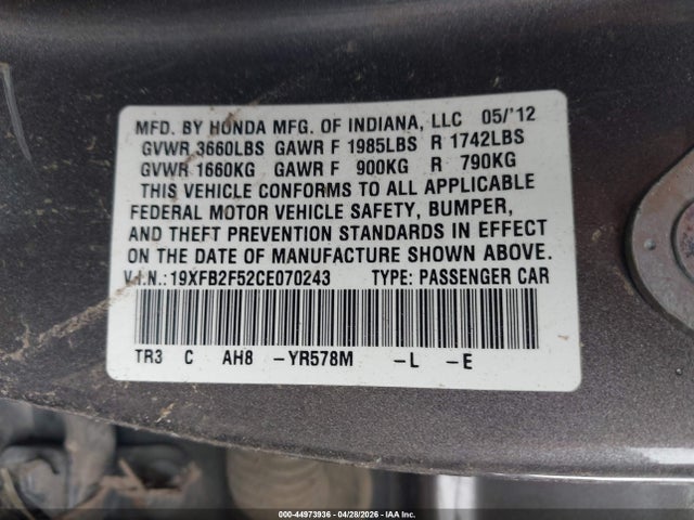 صورة 9 لـ 2012 Honda CIVIC LX