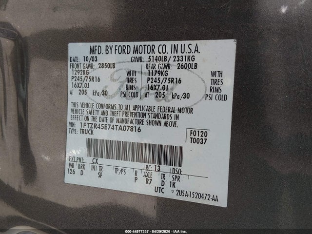 FORD RANGER EDGE/TREMOR/XLT - 9