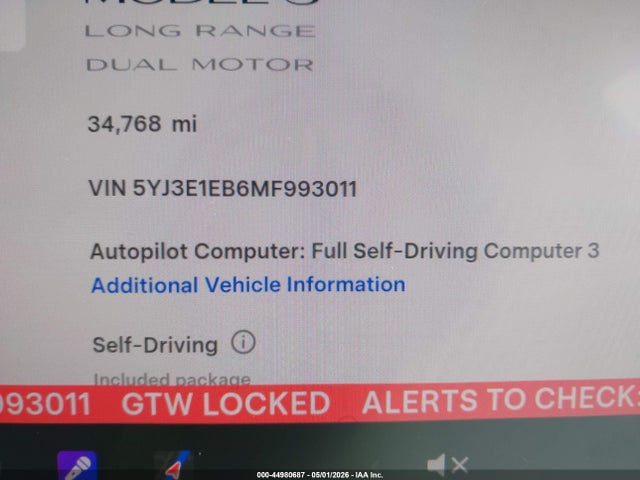 2021 Tesla MODEL 3 LONG RANGE DUAL MOTOR ALL-WHEEL DRIVE — миниатюра 16