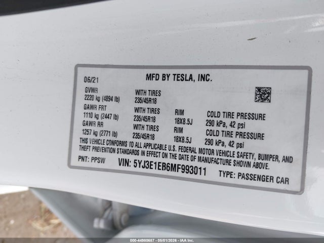 صورة 9 لـ 2021 Tesla MODEL 3 LONG RANGE DUAL MOTOR ALL-WHEEL DRIVE