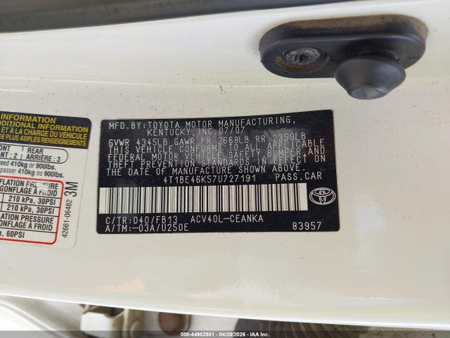 2007 Toyota CAMRY LE 照片 9