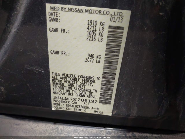 2013 Nissan ALTIMA 2.5 SV 照片 9