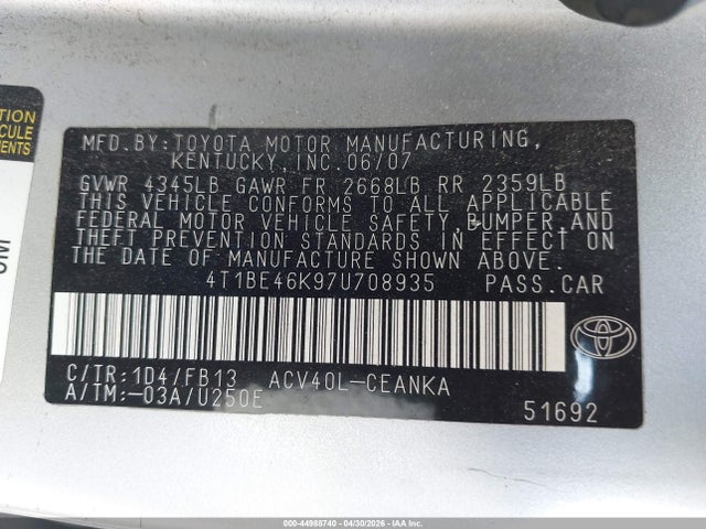 2007 Toyota CAMRY LE 照片 9