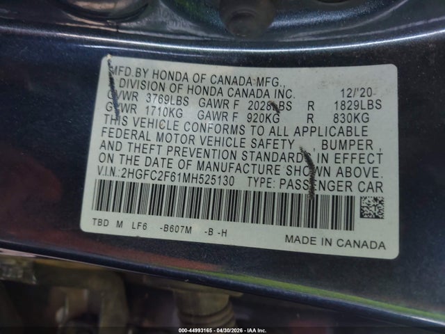 2021 HONDA CIVIC LX 9