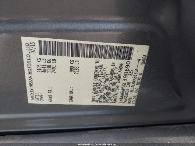 2016 Nissan MAXIMA 3.5 PLATINUM 照片 9