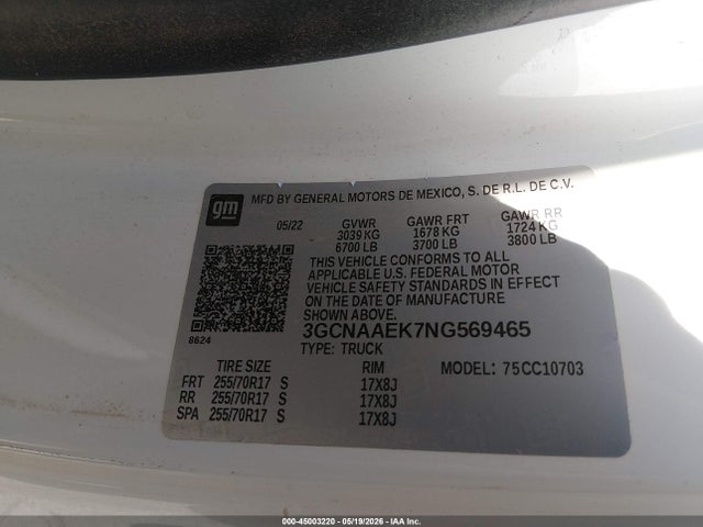 صورة 9 لـ 2022 Chevrolet SILVERADO 1500 2WD STANDARD BED WT