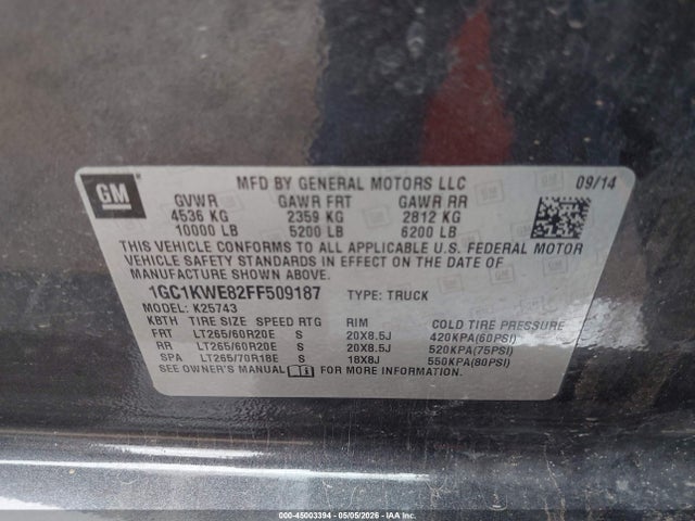 2015 Chevrolet SILVERADO 2500HD LTZ 照片 9