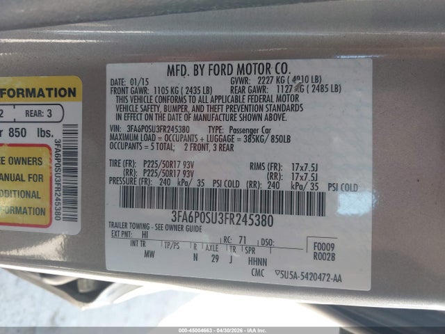 FORD FUSION ENERGI TITANIUM - 9