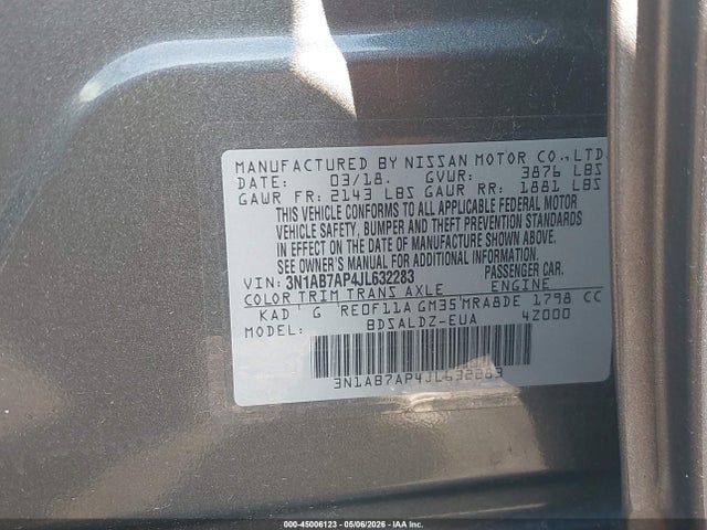 2018 Nissan SENTRA SV 照片 9