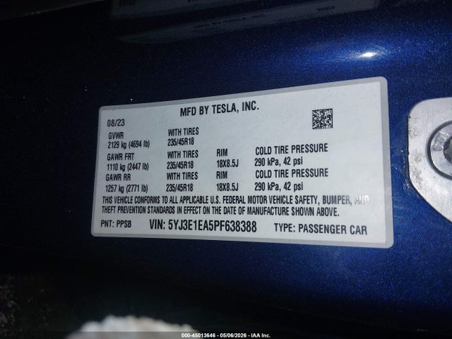 2023 TESLA MODEL 3 REAR-WHEEL DRIVE 9