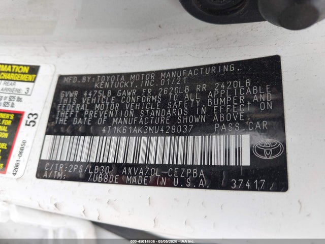 2021 TOYOTA CAMRY XSE 9