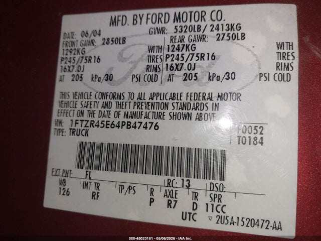 FORD RANGER EDGE/TREMOR/XLT - 9