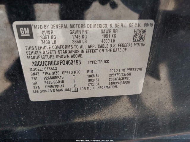 صورة 9 لـ 2015 Chevrolet SILVERADO 1500 1LT