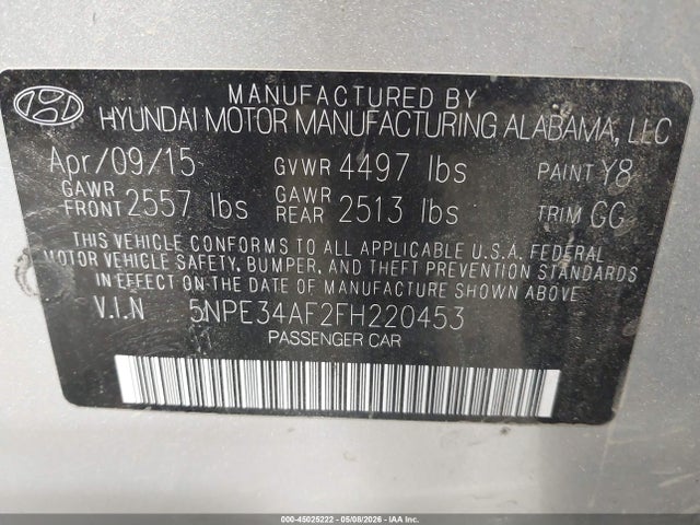 صورة 9 لـ 2015 Hyundai SONATA LIMITED