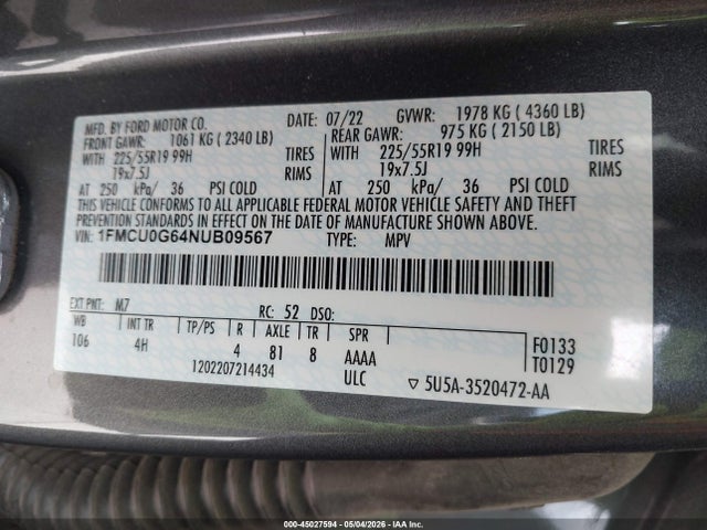 2022 FORD ESCAPE SE 9