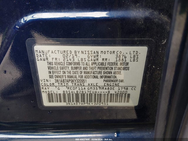 2019 Nissan SENTRA S 照片 9