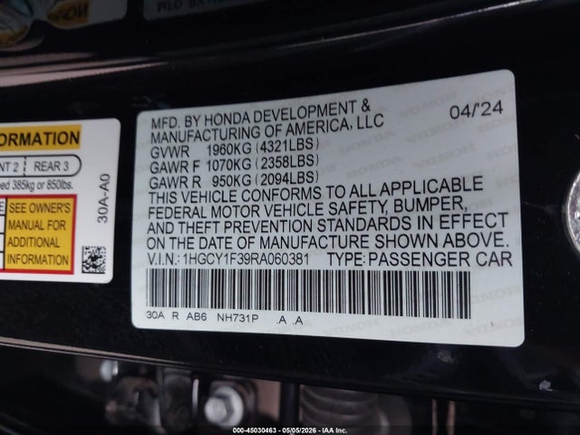 2024 Honda ACCORD EX 照片 9