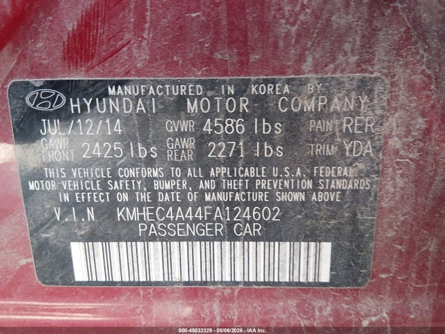2015 Hyundai SONATA HYBRID LIMITED — фото 9