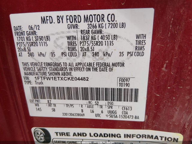 2012 FORD F-150 FX4 照片 9