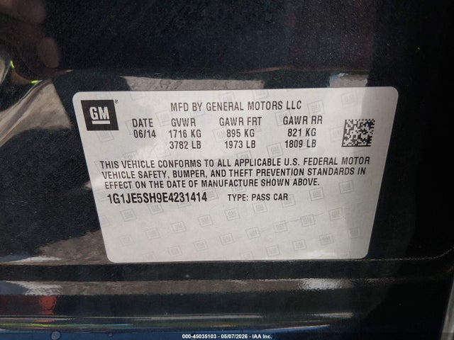 2014 Chevrolet SONIC LTZ AUTO 照片 9