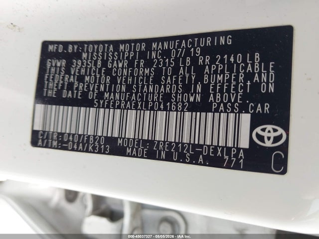 2020 Toyota COROLLA LE photo 9