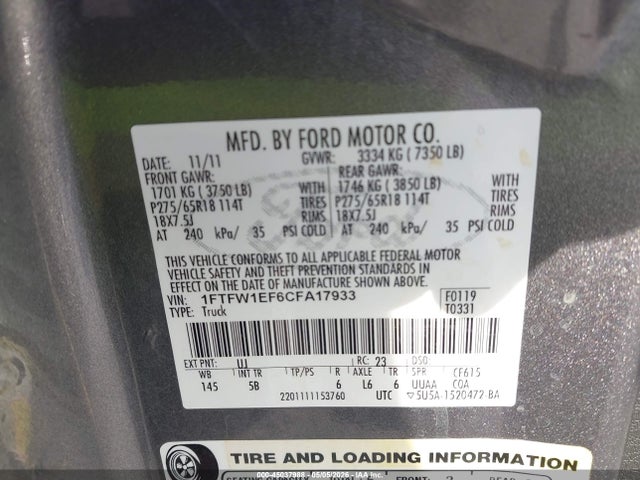 صورة 9 لـ 2012 FORD F-150 FX4