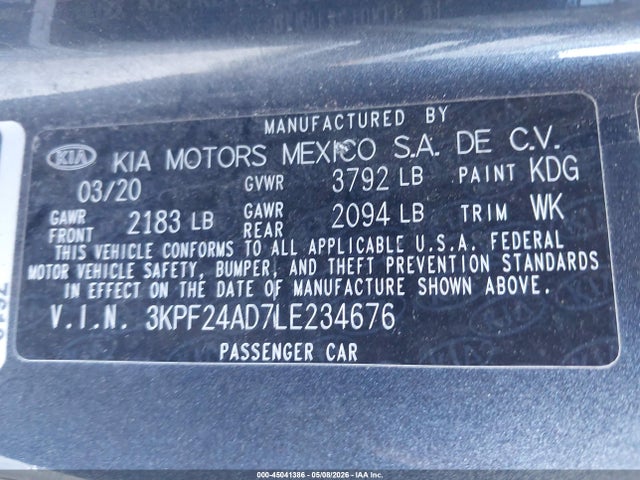 2020 KIA FORTE LXS 照片 9
