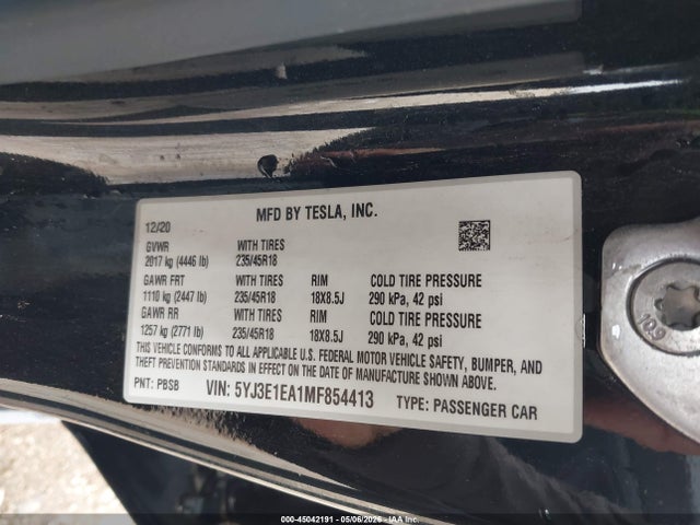 صورة 9 لـ 2021 Tesla MODEL 3 STANDARD RANGE PLUS REAR-WHEEL DRIVE
