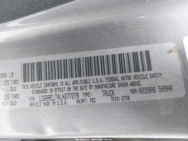 2020 RAM 1500 REBEL 4X2 5'7 BOX thumbnail 9