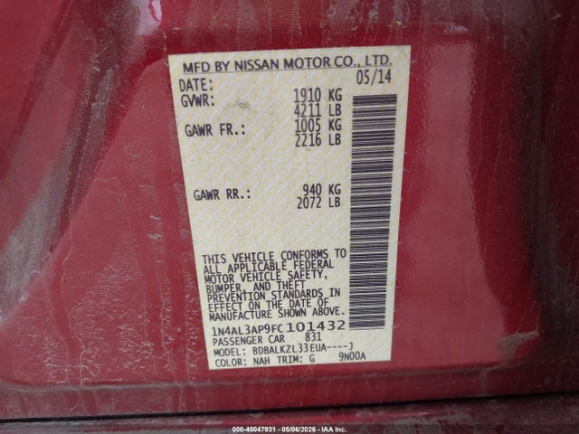 صورة 9 لـ 2015 Nissan ALTIMA 2.5 SV