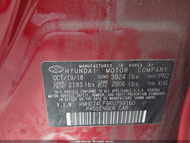 صورة 9 لـ 2019 Hyundai ELANTRA SE