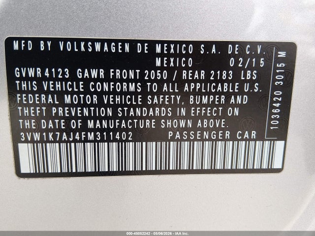 2015 Volkswagen JETTA 2.0L S — фото 9