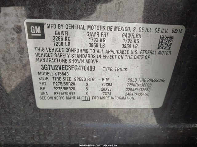 صورة 9 لـ 2015 GMC SIERRA 1500 SLT