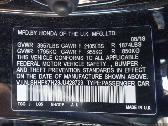 2018 Honda CIVIC LX 照片 9