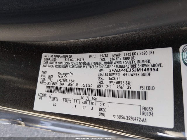 2018 FORD FIESTA SE photo 9