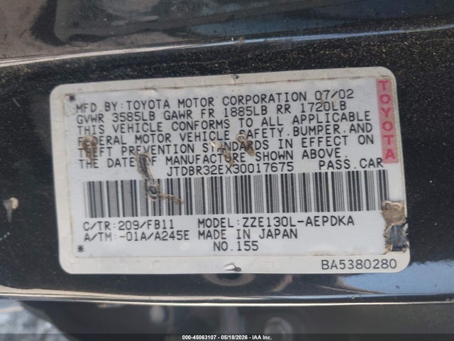 2003 Toyota COROLLA CE 照片 9