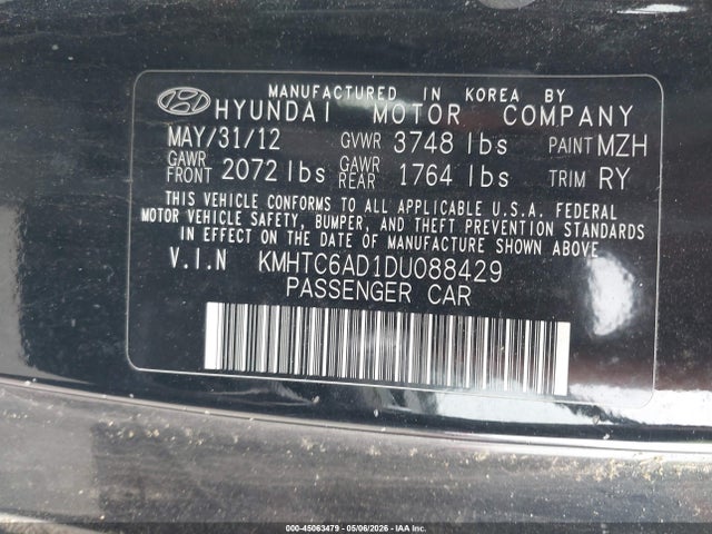 2013 Hyundai VELOSTER BASE W/GRAY 照片 9