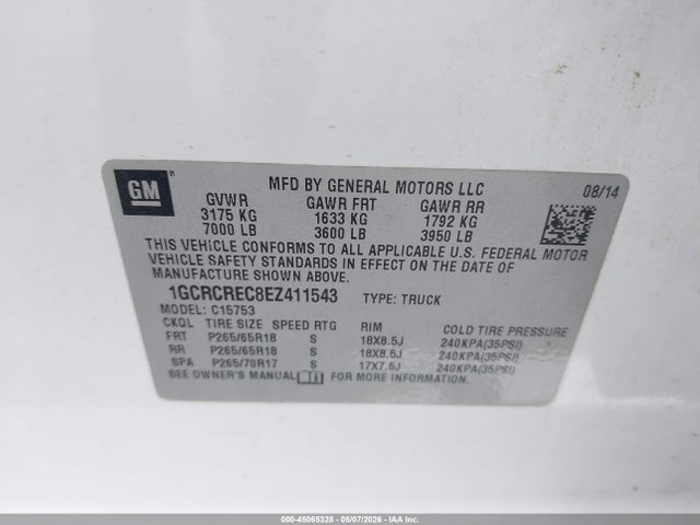 2014 Chevrolet SILVERADO 1500 1LT 照片 9