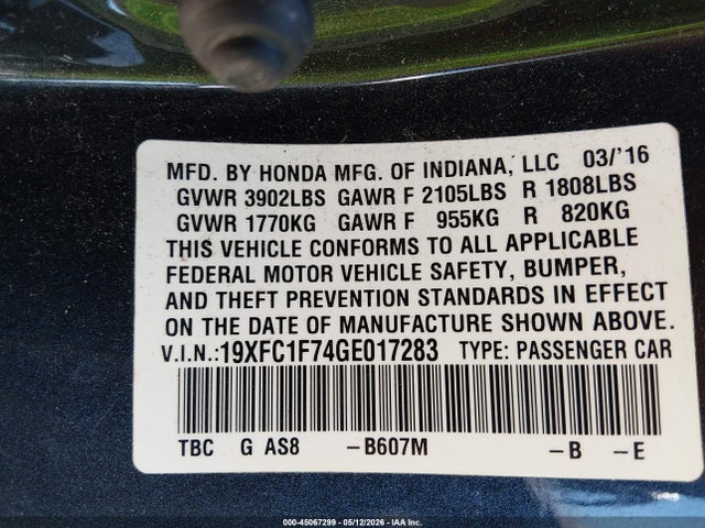 صورة 9 لـ 2016 Honda CIVIC EX-L