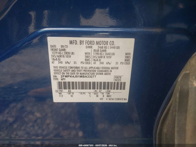 2021 FORD EDGE SEL 9